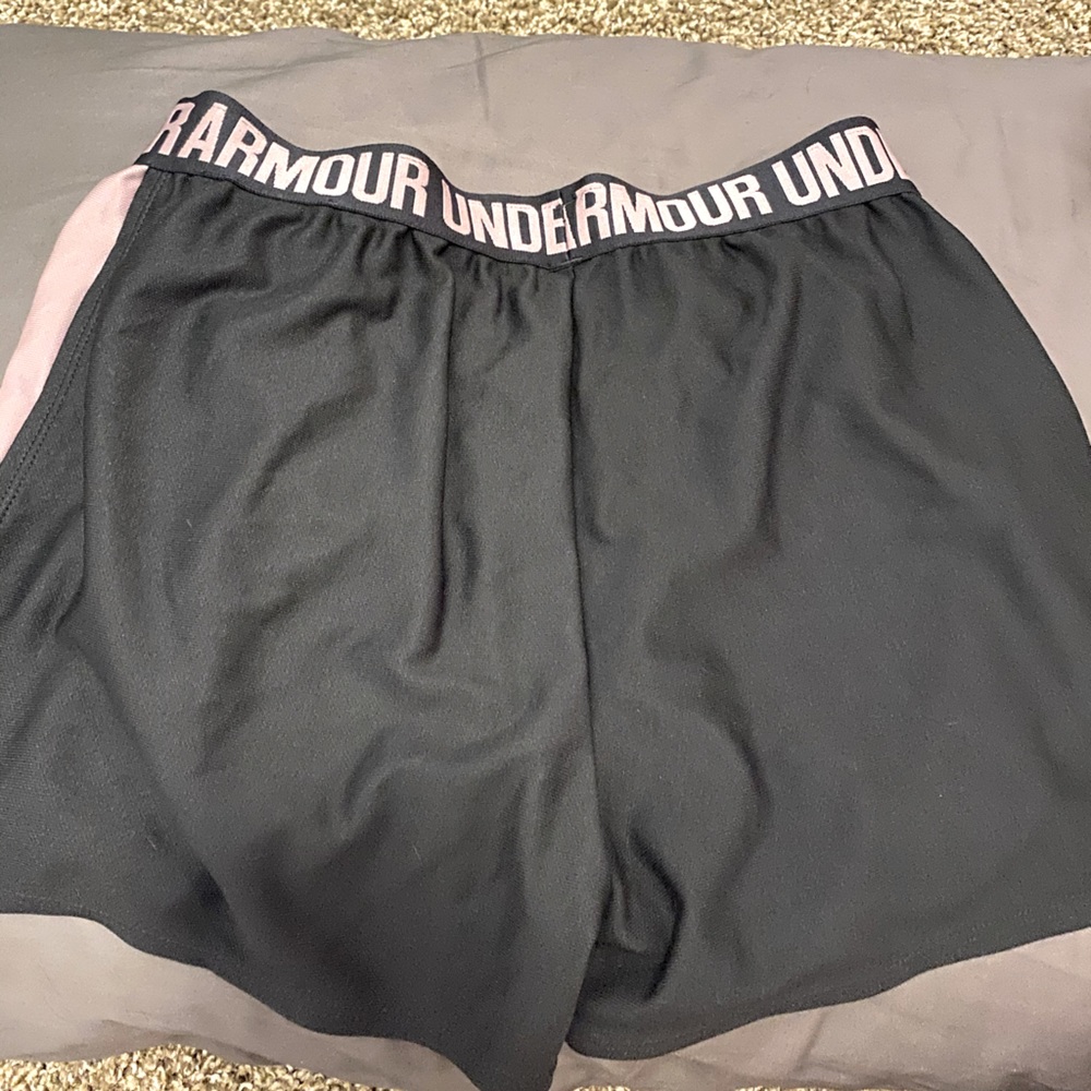 Underarmour shorts , pink and black workout shorts